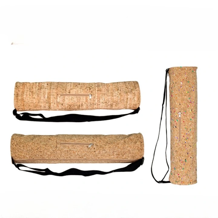 Eco 2023 Cork with Satin Lining Pockets Zipper Yoga Mat Bag Carrier